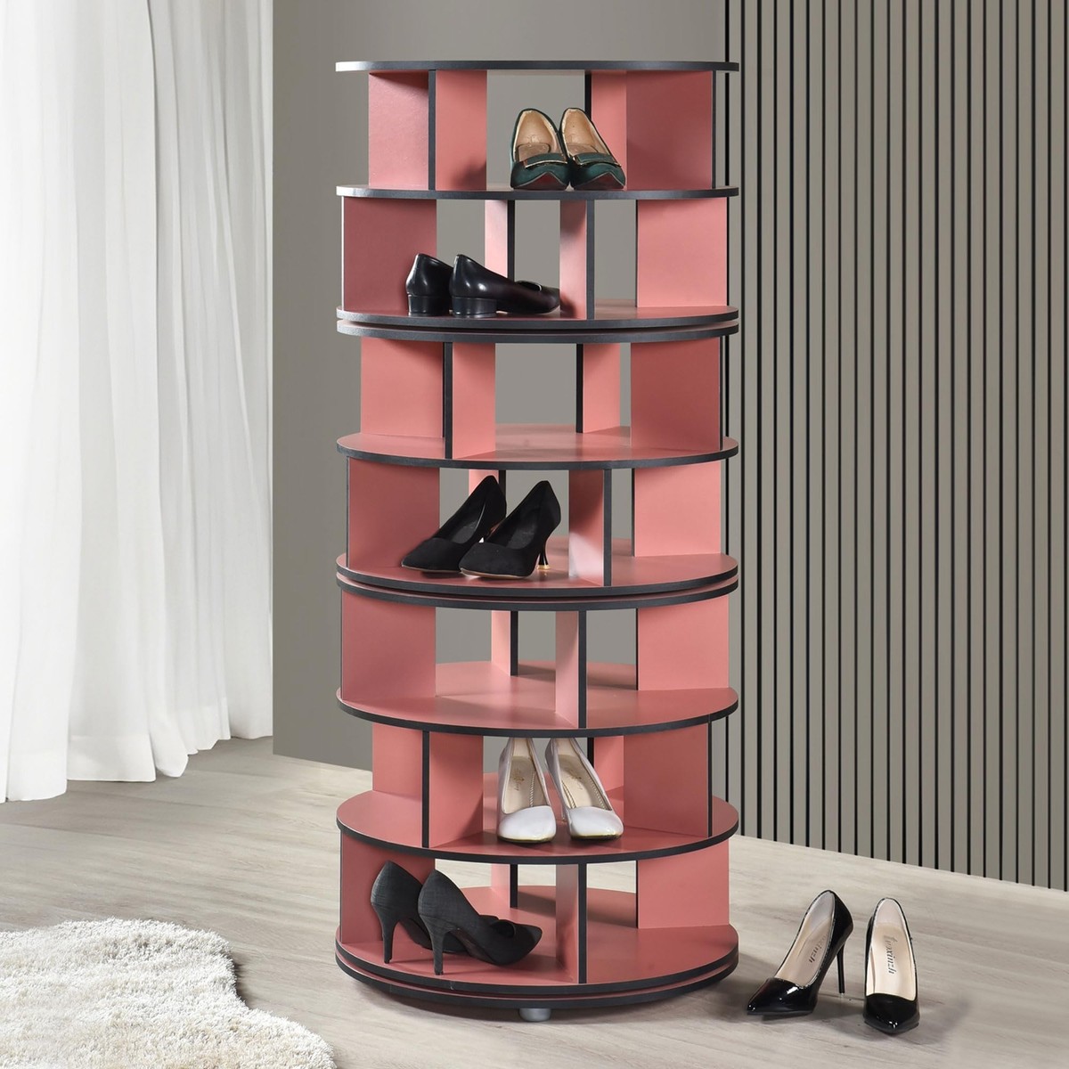 Lazy Susan Shoe Rack Offers Tier Rotating Shoe Rack Tower 360