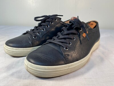 Ecco Soft 7 Sneakers Shoes Men's Black Leather Comfort - EU 42 (US 8-8.5)