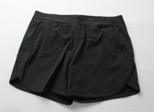 Lands' End Women's Plus High Waist 5" UPF 50 Swim Shorts AC2 Black Size 16 NWT