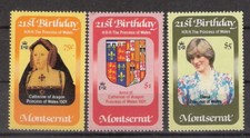 Montserrat 1982 Princess Diana's 21st Birthday Set MNH (SC# 484-486)