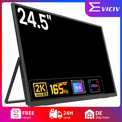 24,5 Zoll Portable Monitor 165Hz Tragbarer Monitore QHD 2560*1440 IPS für Mobile