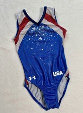 Under Armour GK ELITE Noble USA Gymnastics LEOTARD Sequin UA Bling Leo Size: CL