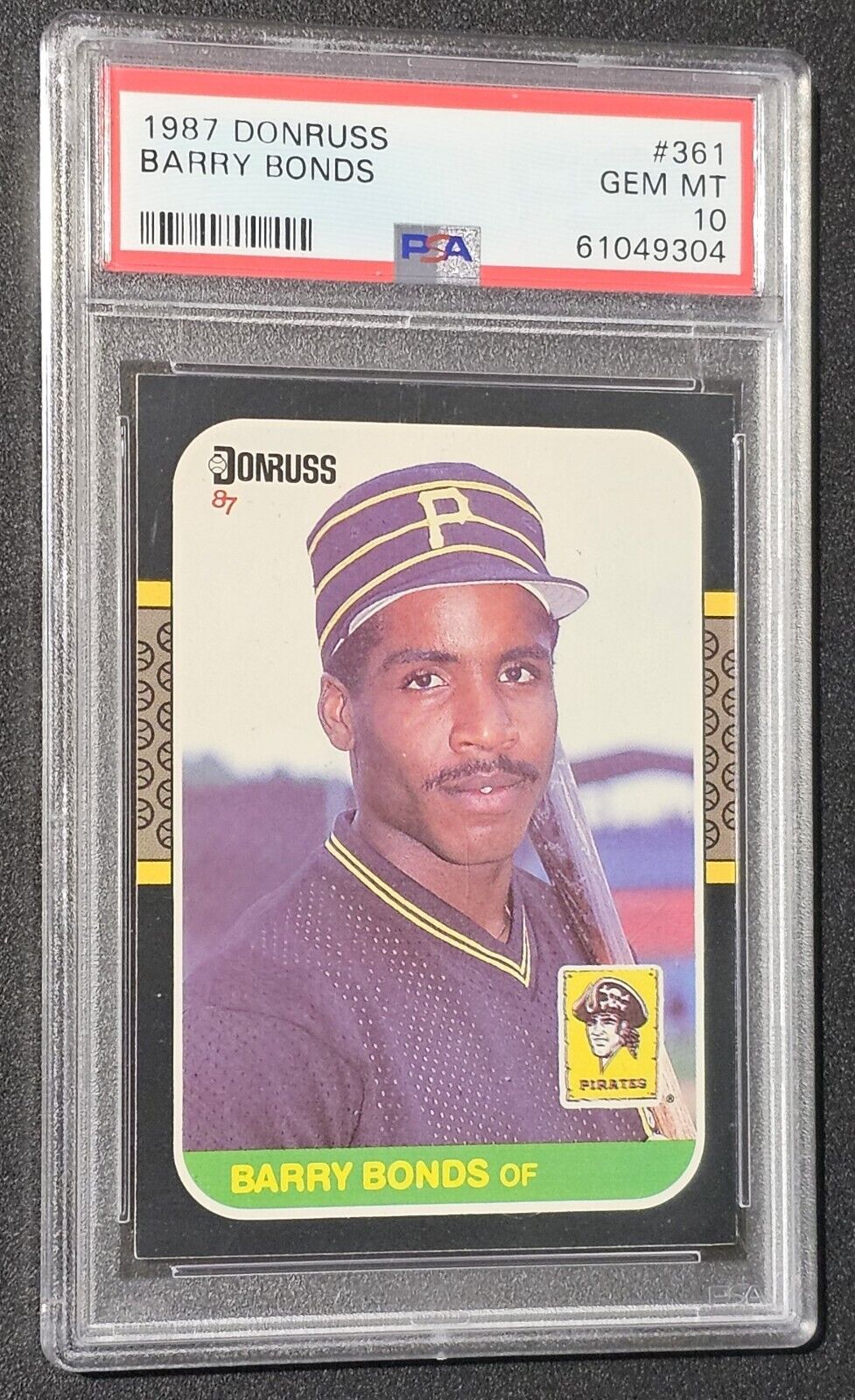 1987 Donruss Barry Bonds #361 Pittsburgh Pirates RC Rookie - PSA 10 GEM MINT