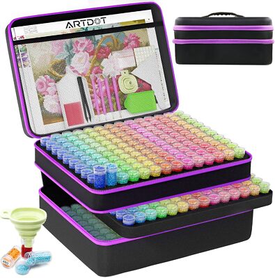 420 Slots Diamond Painting Storage Accessories for Art Kits, Shockproof Jars for