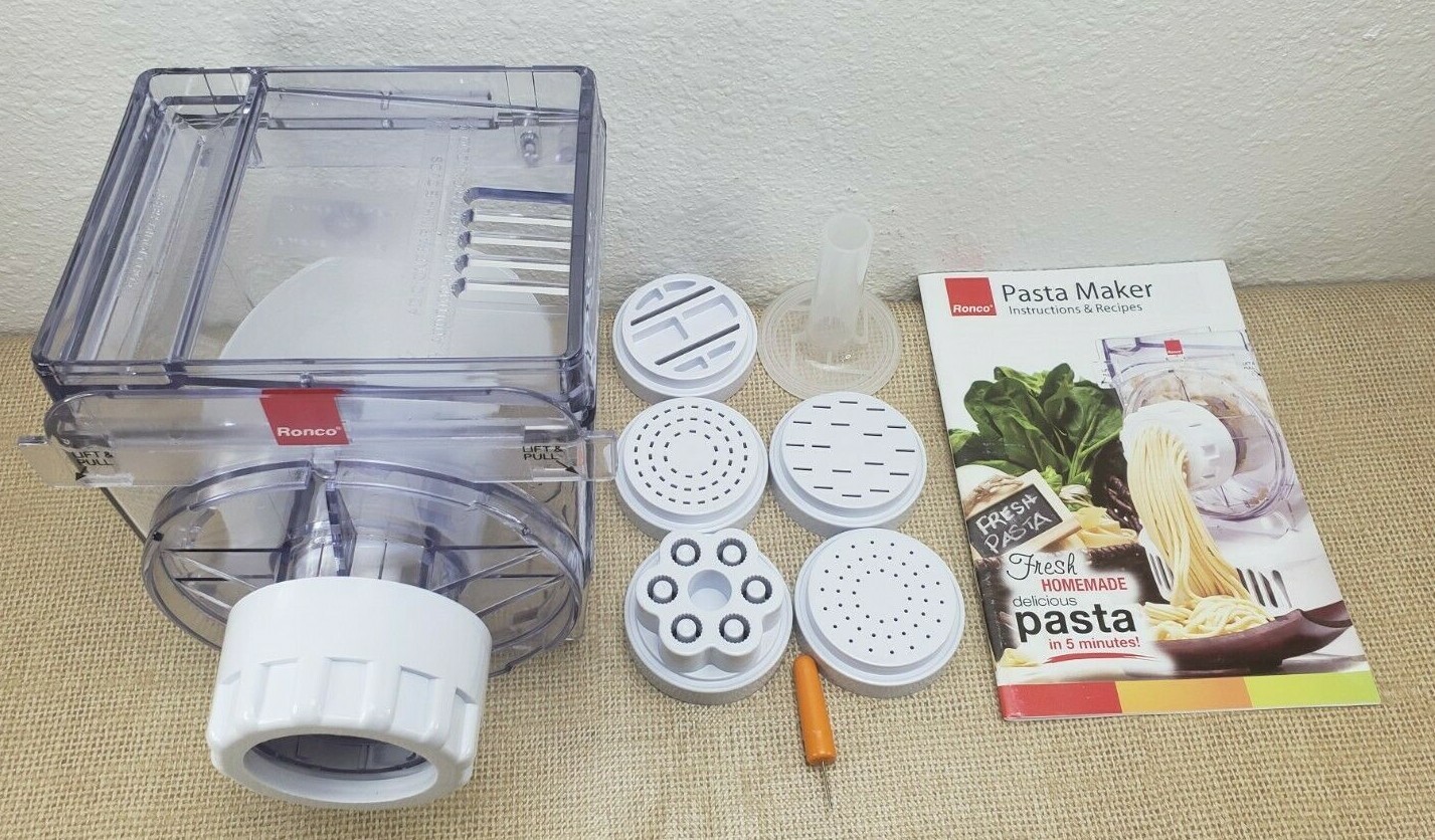 Ronco Pasta Maker Replacement Parts, Pasta Maker Bowl, 5 dies, Sausage