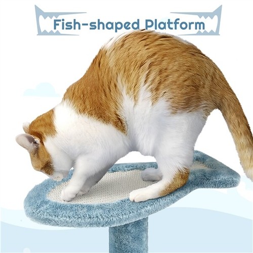 Cat Tree Large Ocean-themed Cat Tower with Condos Perches Scratching Posts Toys - Picture 7 of 11
