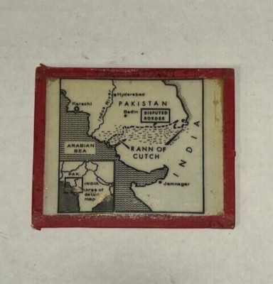Magic Lantern Slide Map India Pakistan Arabian Sea United Press International UP