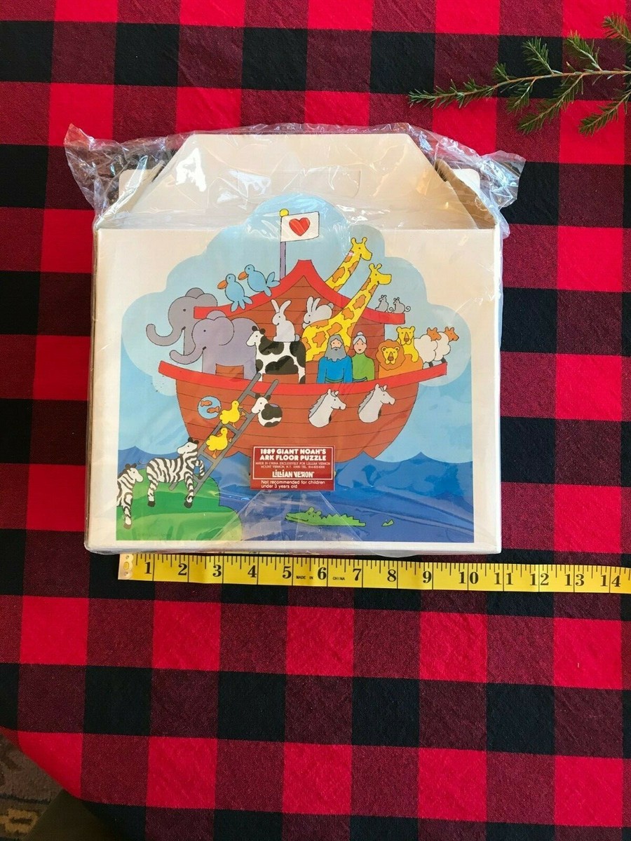 VTG NEW 1889 Giant Noahs Ark Floor Puzzle 26x26 by Lilian
