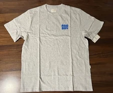 Aime Leon Dore ALD Stacked Logo Short-Sleeve Tee Grey T-Shirt Blue Text Size XL