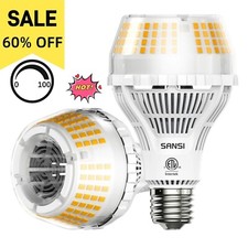 2pack 27w Dimmable Led Light Bulb 4000 Lm 3000k Soft Warm E26 Energy Saving Used