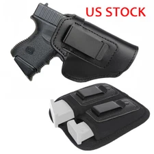 Concealed Carry IWB Pistol Gun Leather Holster Holder and Double Magazine Pouch