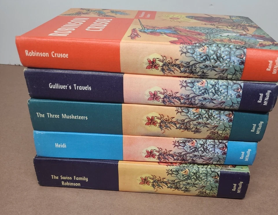 Windermere Readers Books Lot of 5 Heidi 3 Musketeers Robison Crusoe Gullivers  - Image 2 of 4