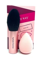 MARY KAY HIGHLIGHT BRUSH AND CONTOUR SPONGE SET~191932~NIB~LIMITED EDITION!