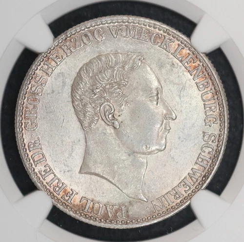 1840 GERMANY MECKLENBURG-SCHWERIN 2/3 Thaler Taler NGC MS63! Dr Max Blaschegg