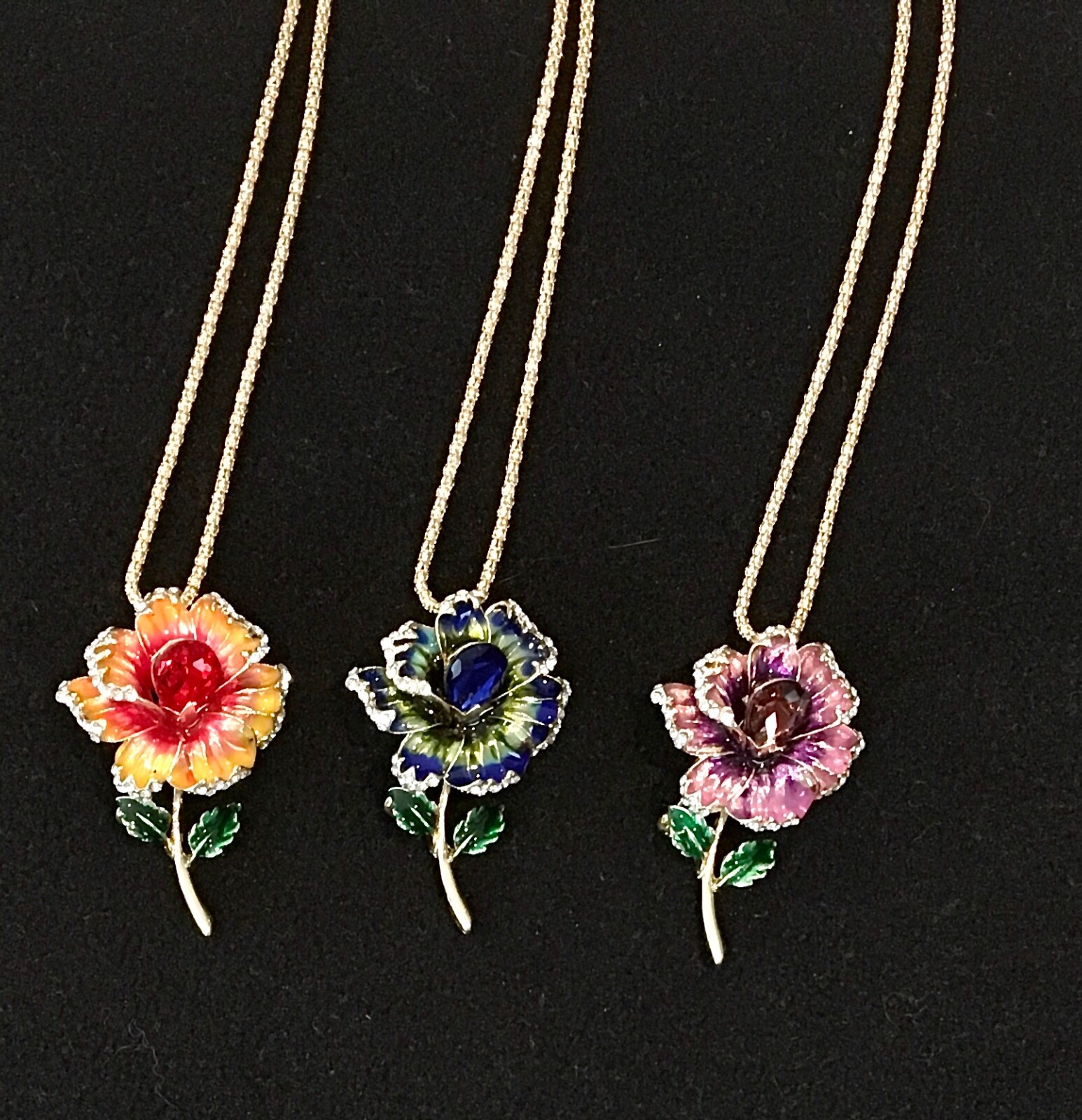 Flor"" Broche/Collar NUEVO, Combi Retro Estilo Clásico, Boho, Bling Dije Decoración