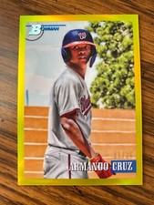 ARMANDO CRUZ 2021 Bowman Heritage Chrome Yellow Refractor 11/75 Nationals