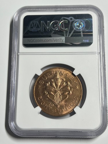 1959 Guernsey 8D MS 65 RB NGC RARE - Picture 2 of 4