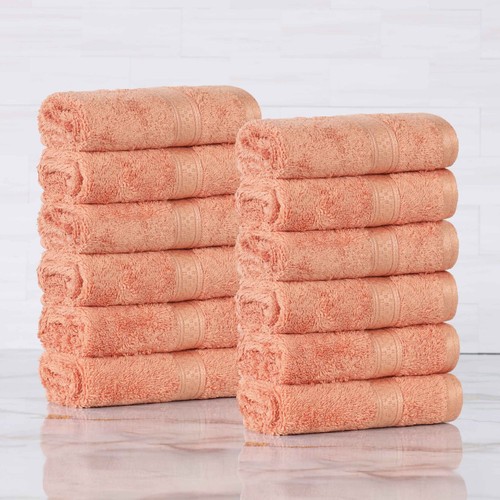 Rayon From Bamboo Blend Cotton 12 Piece Washcloth Face Towel Set - Picture 53 of 83