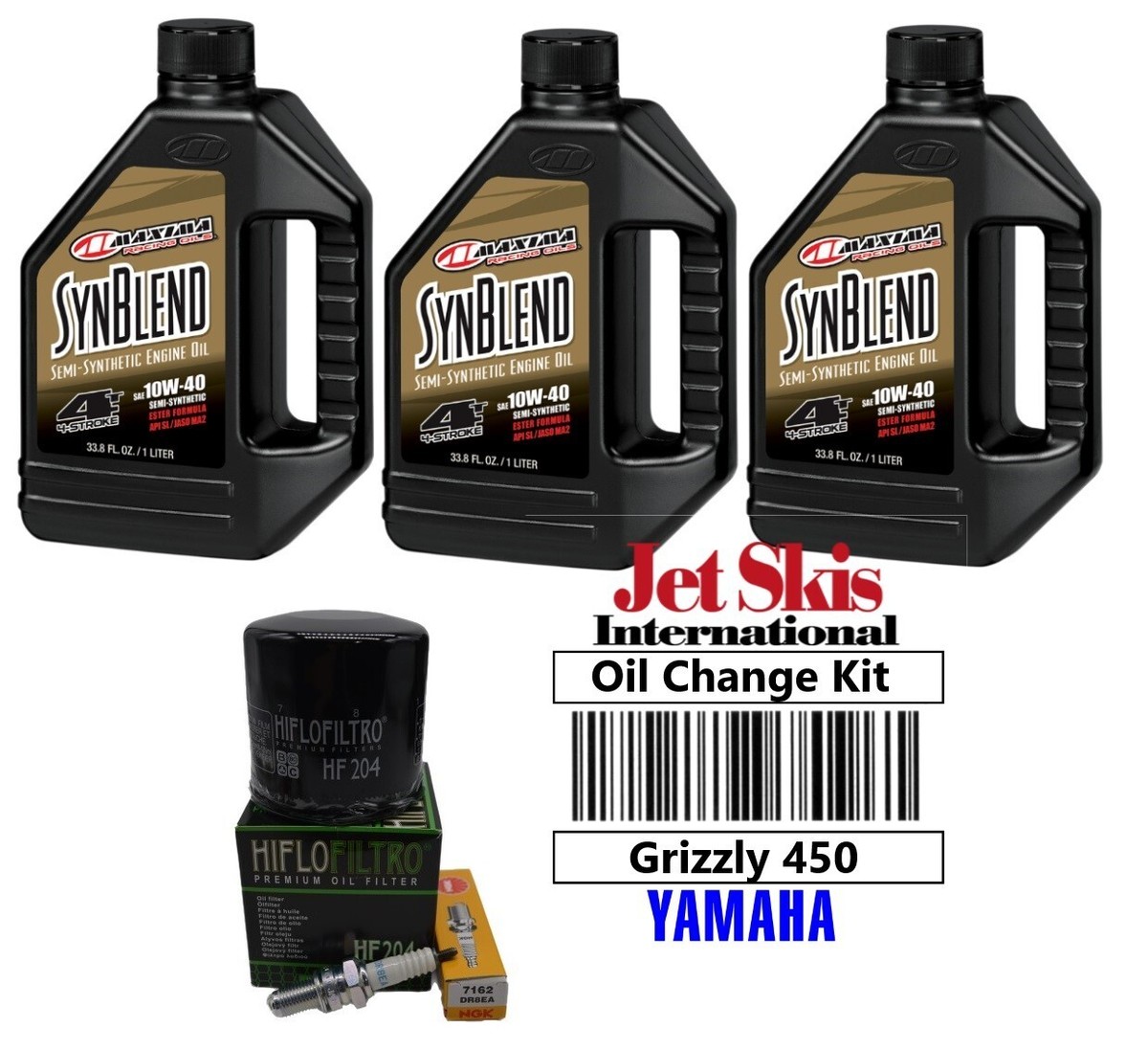 Yamaha Grizzly 450 Oil Change Tune Up Kit Synthetic Blend NGK Plug