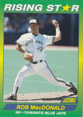 FREE SHIPPING-MINT-1992 Score 100 Rising Stars #46 Rob MacDonald BLUE JAYS