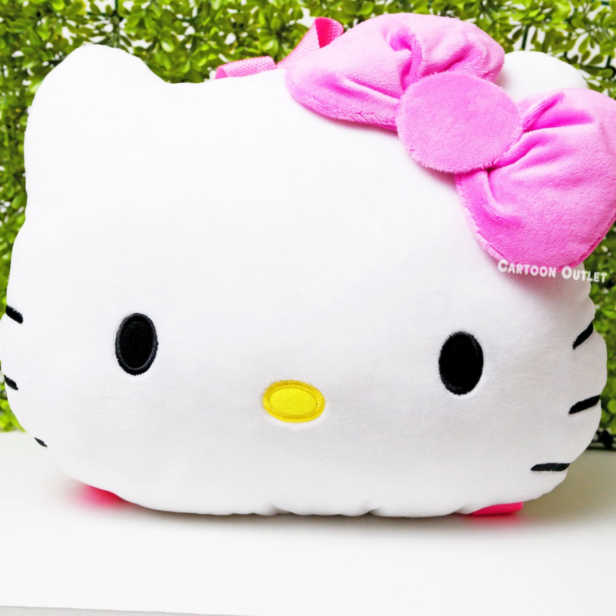 NWT Hello Kitty Face Hot Air Balloon Backpack with Pink Bow, Hello Kitty Charm Hello Kitty Plush Face Backpack with 3D Bow main image 3