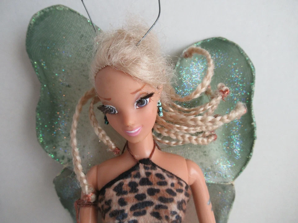 OOAK Fairy Barbie Doll Crafted Wings Leopard Clothes & more Beautiful  Details - Image 3 of 4