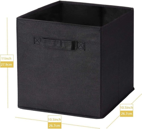 6 MaidMAX Cloth Storage Cubes Bins Dual Handles for Home Closet Drawers FOLDABLE - Picture 4 of 5