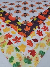 Fall Dog Bandana Flexible Decorative Smooth Scarf Bib Turkey Pumpkin Leaves