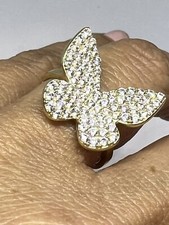 GOLD 14k BuTtErFlY ring yellow solid cz fine jewelry 7 ask 4 5 6 8 9 10