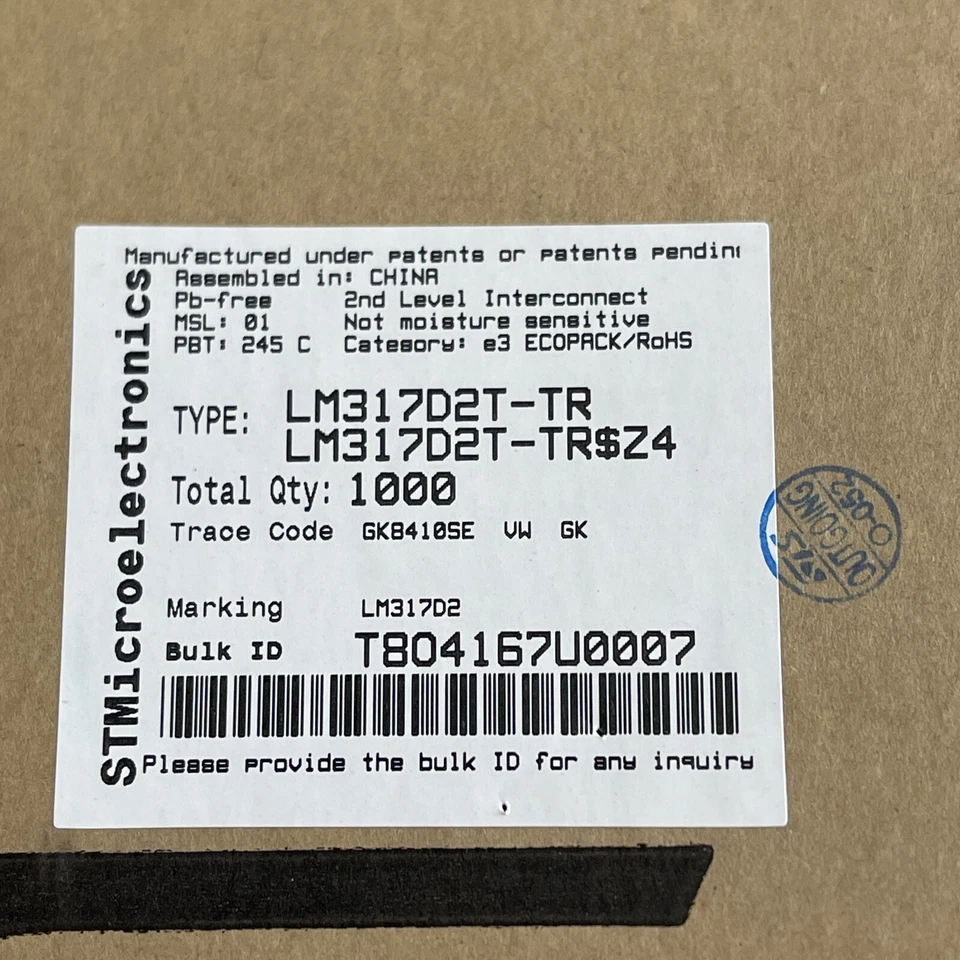 1000 NEW LM317D2T  LM317D2 LM317D2T-TR  LM317  3-Terminal Adjustable Regulator - Image 2 of 2