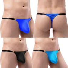 Mens Sexy Jockstrap Pouch Underwear G-string Thongs Briefs Nylon Panties T-back*