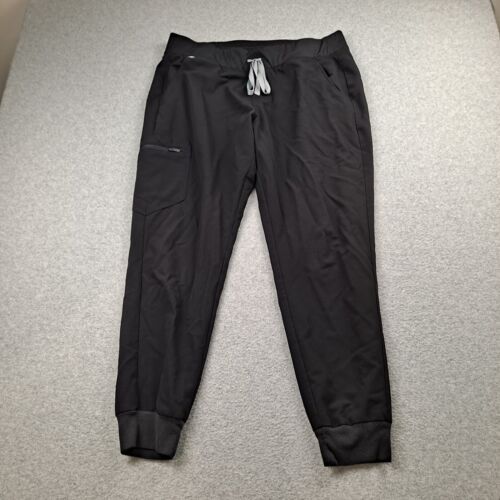 FIGS Scrub Pants Men XL Black Technical Collection Uniform Work Cargo Pocket