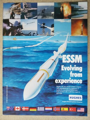 4/1995 PUB HUGHES NAVY MISSILE SYSTEMS ESSM ORIGINAL AD