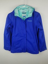 Columbia Girls Full Zip Hood Jacket Omni Tech SZL 14-16 Windbreaker Pockets A24