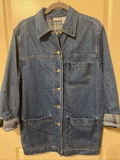 Denim chore Jacket med. Blue jean Barn Coat ride retro vintage work Cabincreek