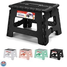 9 Inch Folding Step Stool 300 LB Capacity Non Slip Foot Stool with Handle Pla...