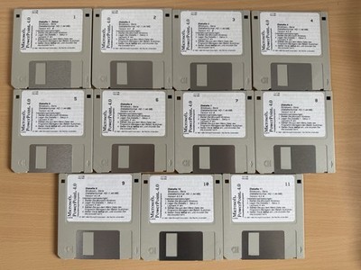 Microsoft PowerPoint 4.0 Orginal Installation Disketten Deutsch Funktionierend