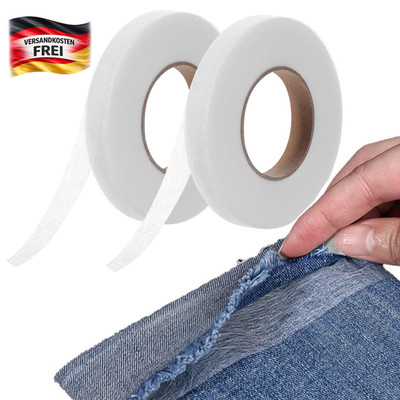 Bügelfähiges Textilklebeband für Saum & Nähen, Waschmaschinenfest, 2 Rollen