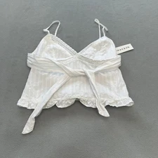 NWT Your Favorite by PacSun Cami Tank Top XS Womens White Lace Trim Striped
