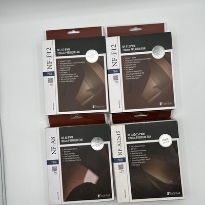 (4) Lot- Noctua Tower /Fans-  NF-A12x15 PWM, NF-A8 PWM, (2) NF-F12 PWM)
