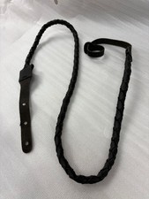 Black Braided Leather Mandolin Strap - FIRE SALE
