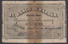 Spain 5 Pesetas 01-11-1936  Very Poor  P. S 581f,   Banknote, Circulated