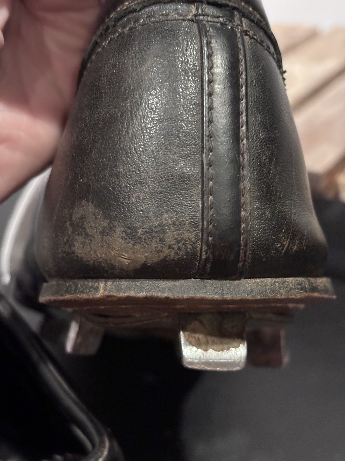 Vintage Spot-Bilt Leather Metal Cleats Men’s Size 11-Black - Mid Century - Rare