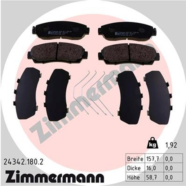 Bremsbelagsatz Scheibenbremse Zimmermann 24342.180.2 FüR Honda CR 5 4 3 Odyssey-image