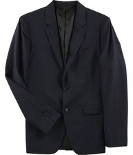 Theory Mens Solid Two Button Blazer Jacket, Blue, 40 Regular
