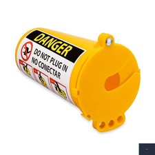 Electrical Plug Lockout Device Large Yellow Recycled Plastic 3 Lock Holes