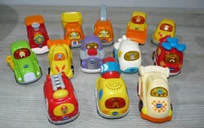 VTech Go Go Smart Wheels Lot 13 Light Sound Vehicles Car Tow Truck,  Helicopter