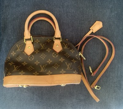 Louis Vuitton Alma BB Logo Leather Crossbody Handbag Satchel With Strap