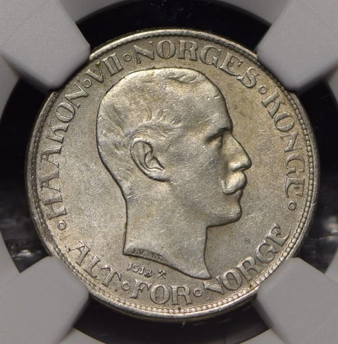 Norway 1918 50 Ore Lion animal NGC UNC uncirculated NG0919 combine shipping