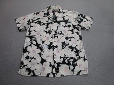 Double Rainbouu Shirt Mens S Black White Floral Hawaiian Button Up Resort Beach